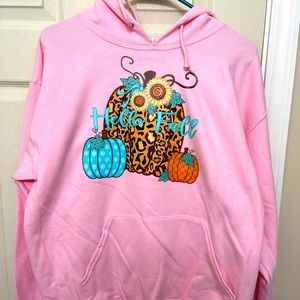 Hello fall pink hoodie